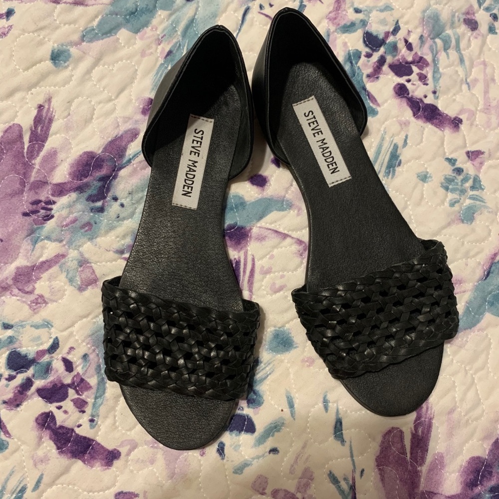 Steve Madden Tess Leather Sandals in Black